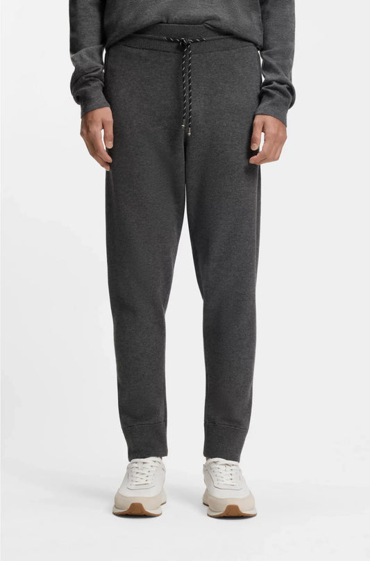 PANTALONI DELLA TUTA REGULAR FIT IN COTONE E LANA VERGINE