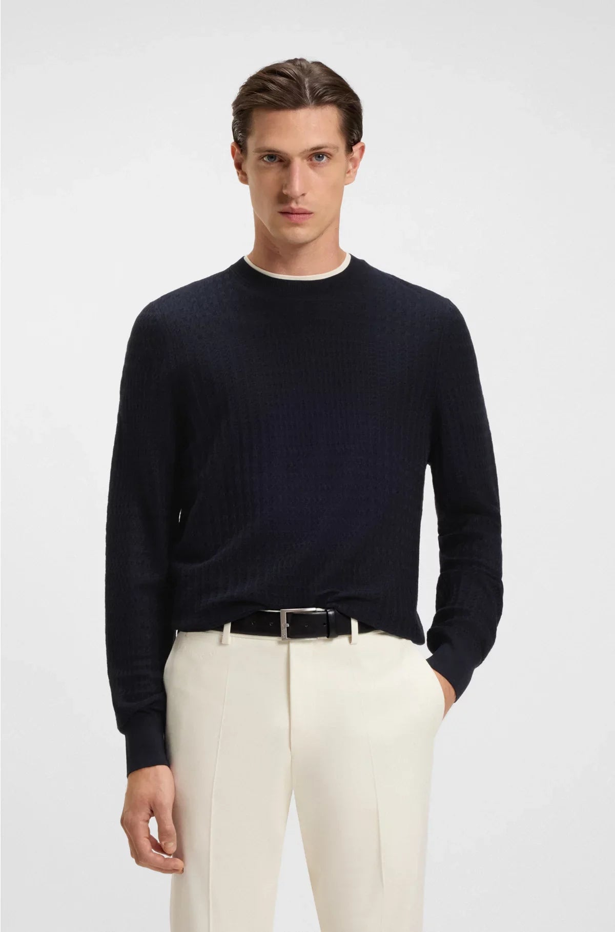 MAGLIONE IN SETA CON STRUTTURA A QUADRI PRINCE OF WALES
