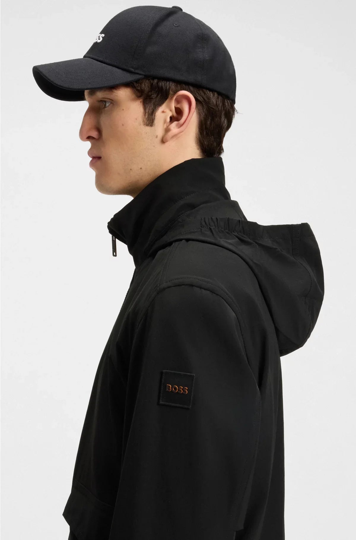 WATER-REPELLENT AVIATOR-STYLE BOMBER JACKET WITH PACKABLE HOOD