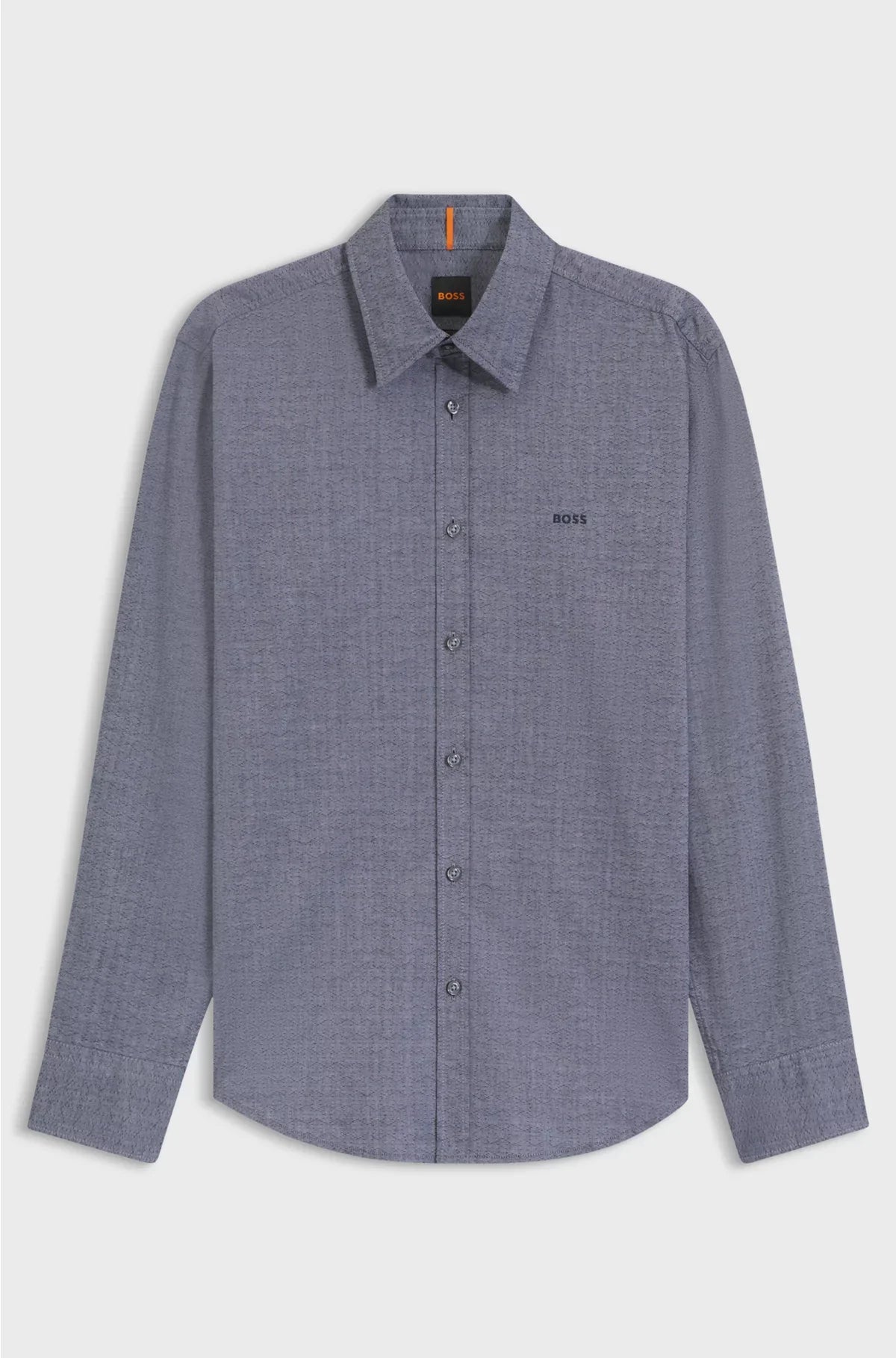 REGULAR-FIT SHIRT IN STRETCH-COTTON DOBBY