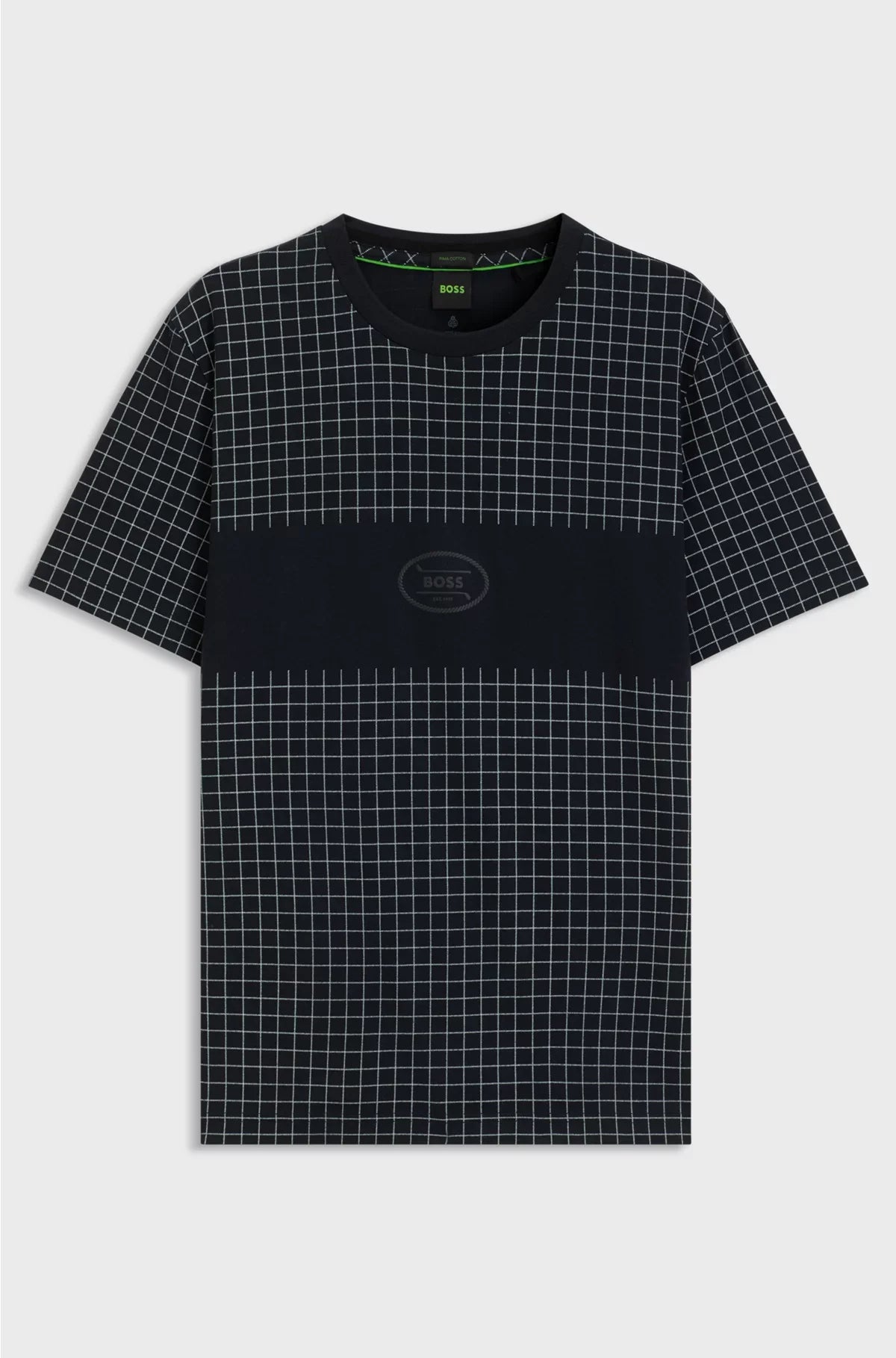 PIMA-COTTON T-SHIRT WITH CHECK PRINT