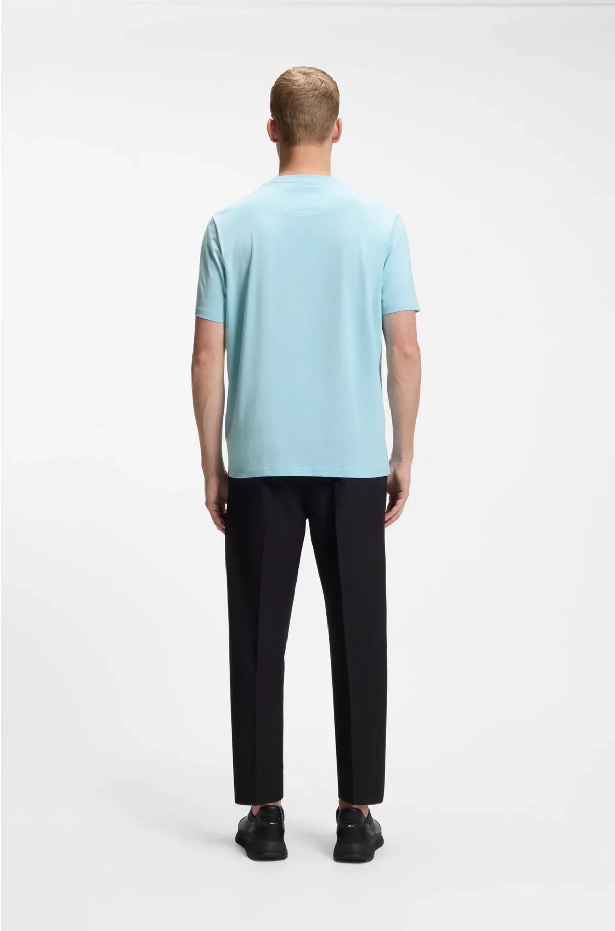 STRETCH-COTTON T-SHIRT WITH GEOMETRIC PRINT