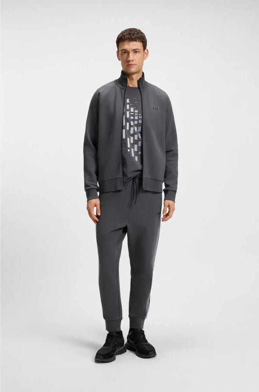TUTA REGULAR FIT IN COTONE STRETCH CON FINITURE A RIGHE
