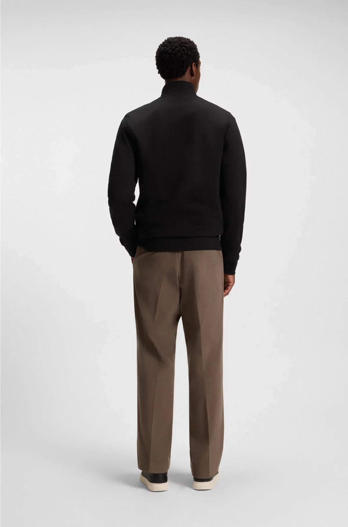 COTTON-BLEND SWEATSHIRT WITH ZIP NECK
