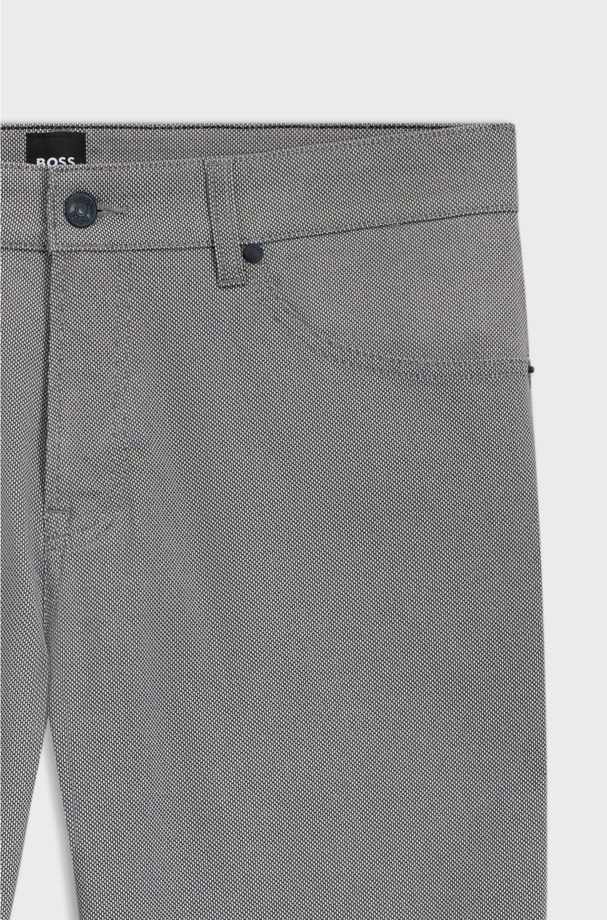 PANTALONI REGULAR FIT MAINE IN COTONE STRETCH MICROFANTASIA