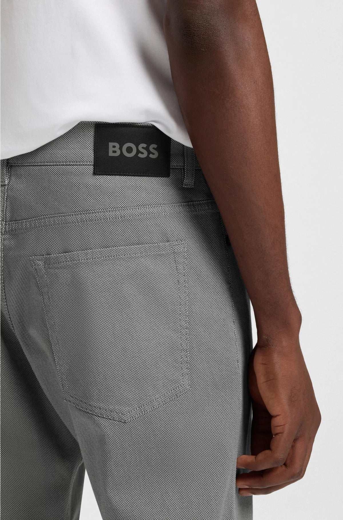 PANTALONI REGULAR FIT MAINE IN COTONE STRETCH MICROFANTASIA