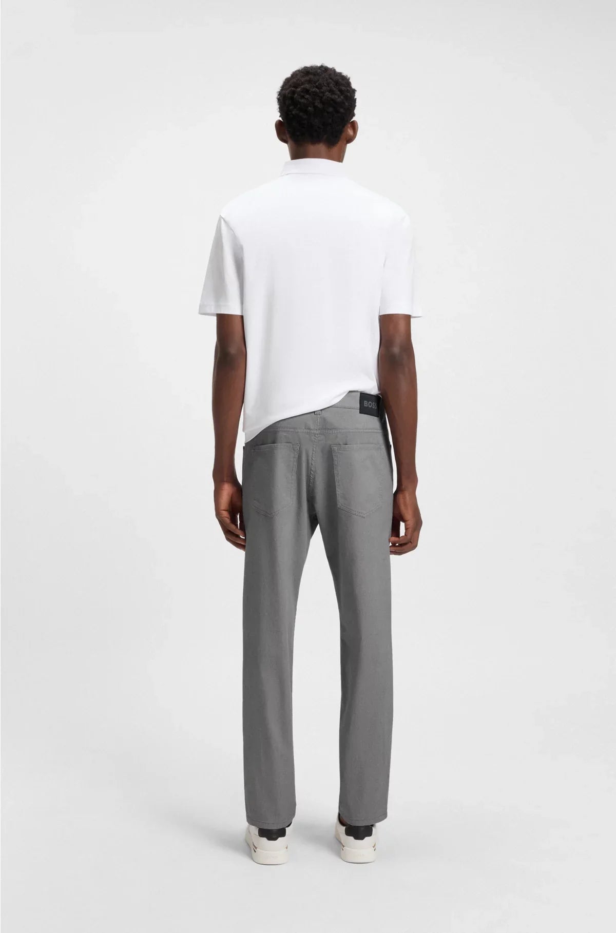 PANTALONI REGULAR FIT MAINE IN COTONE STRETCH MICROFANTASIA