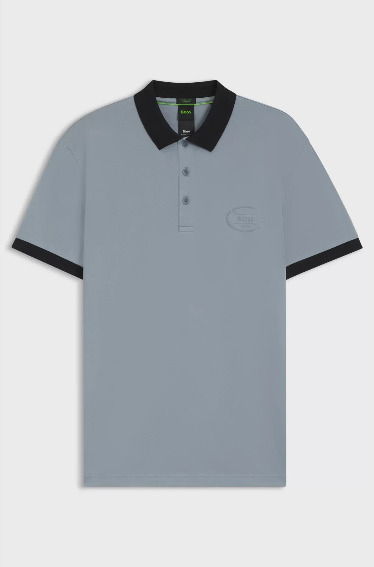 COTTON-BLEND POLO SHIRT IN MOISTURE-WICKING STRETCH PIQUE