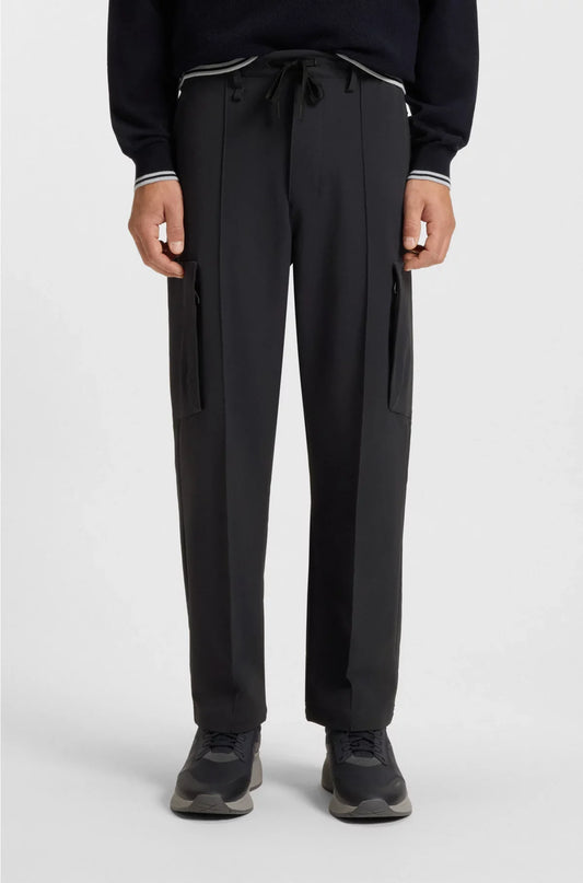 CARGO TROUSERS WITH PINTUCK PLEATS