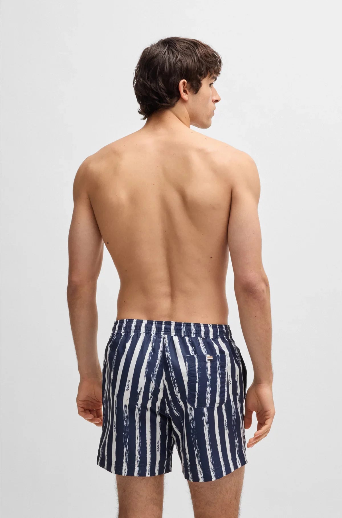 PRINTED SWIM SHORTS WITH LOGO DETAIL