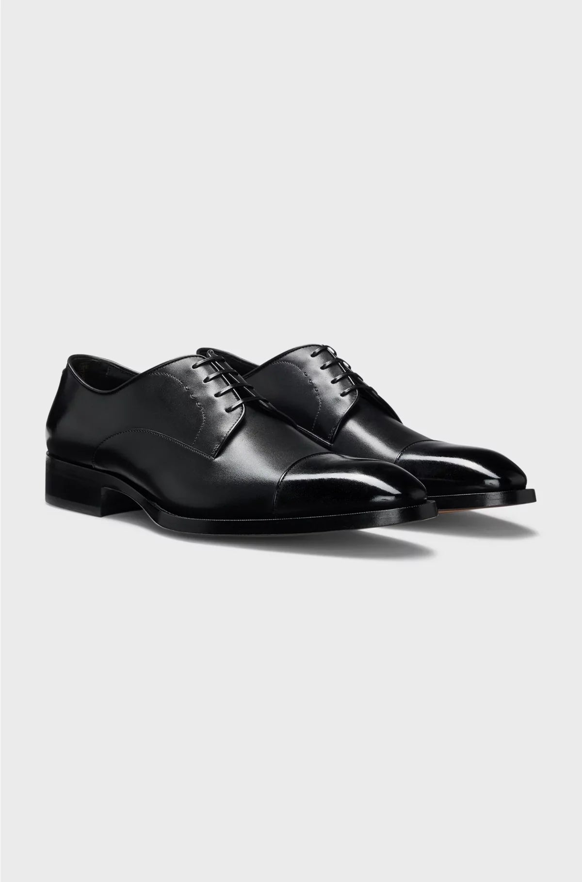 LEATHER DERBY SHOES WITH CAP TOE