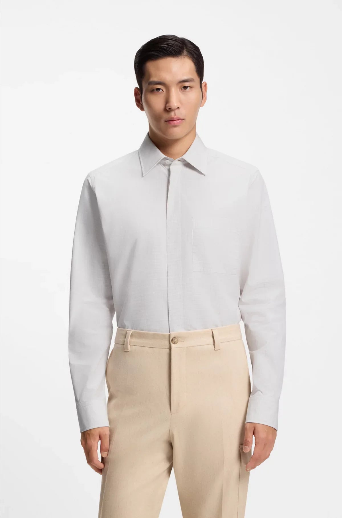 REGULAR-FIT SHIRT IN ITALIAN-MADE CHECKED COTTON