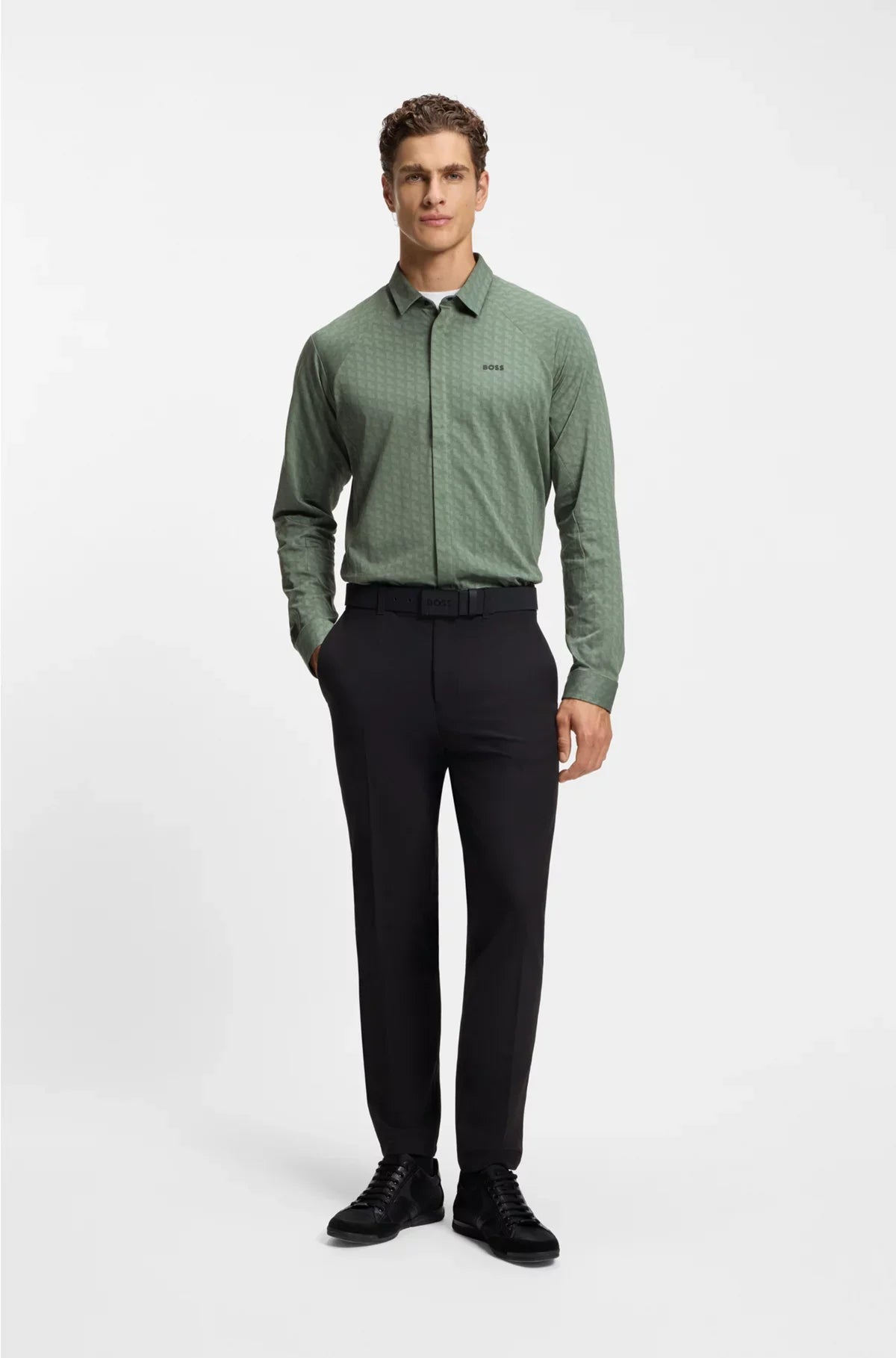 REGULAR-FIT SHIRT IN KNITTED COTTON PIQUE