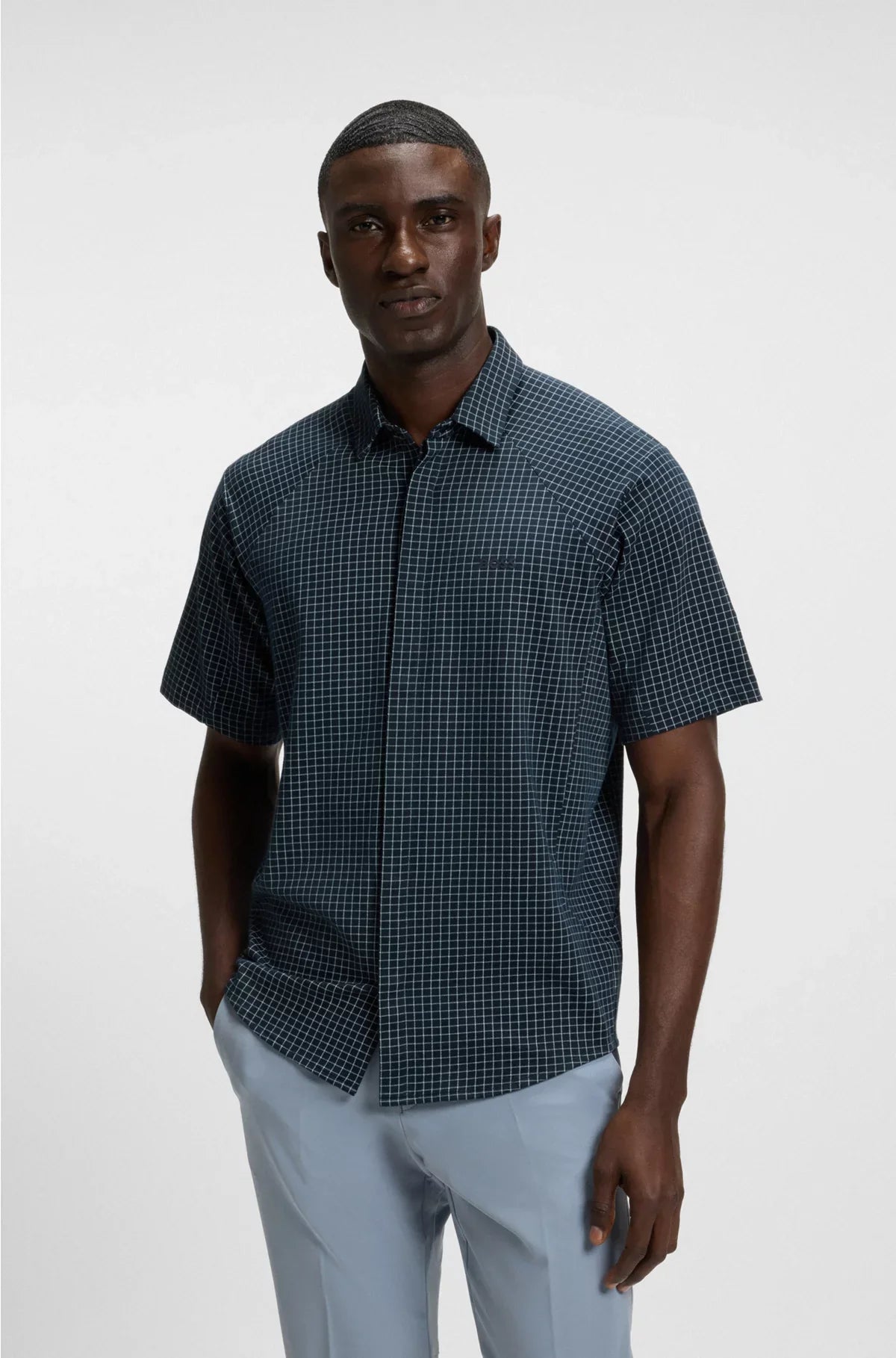 REGULAR-FIT SHIRT IN KNITTED COTTON PIQUE