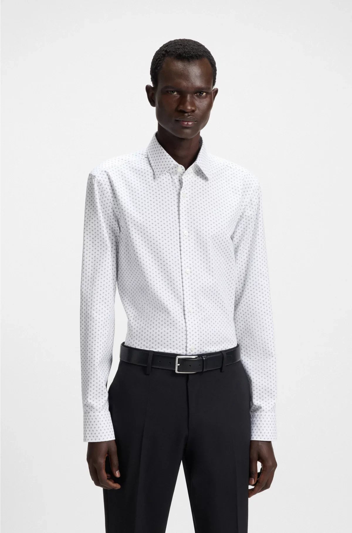 SLIM-FIT SHIRT IN PRINTED OXFORD STRETCH COTTON