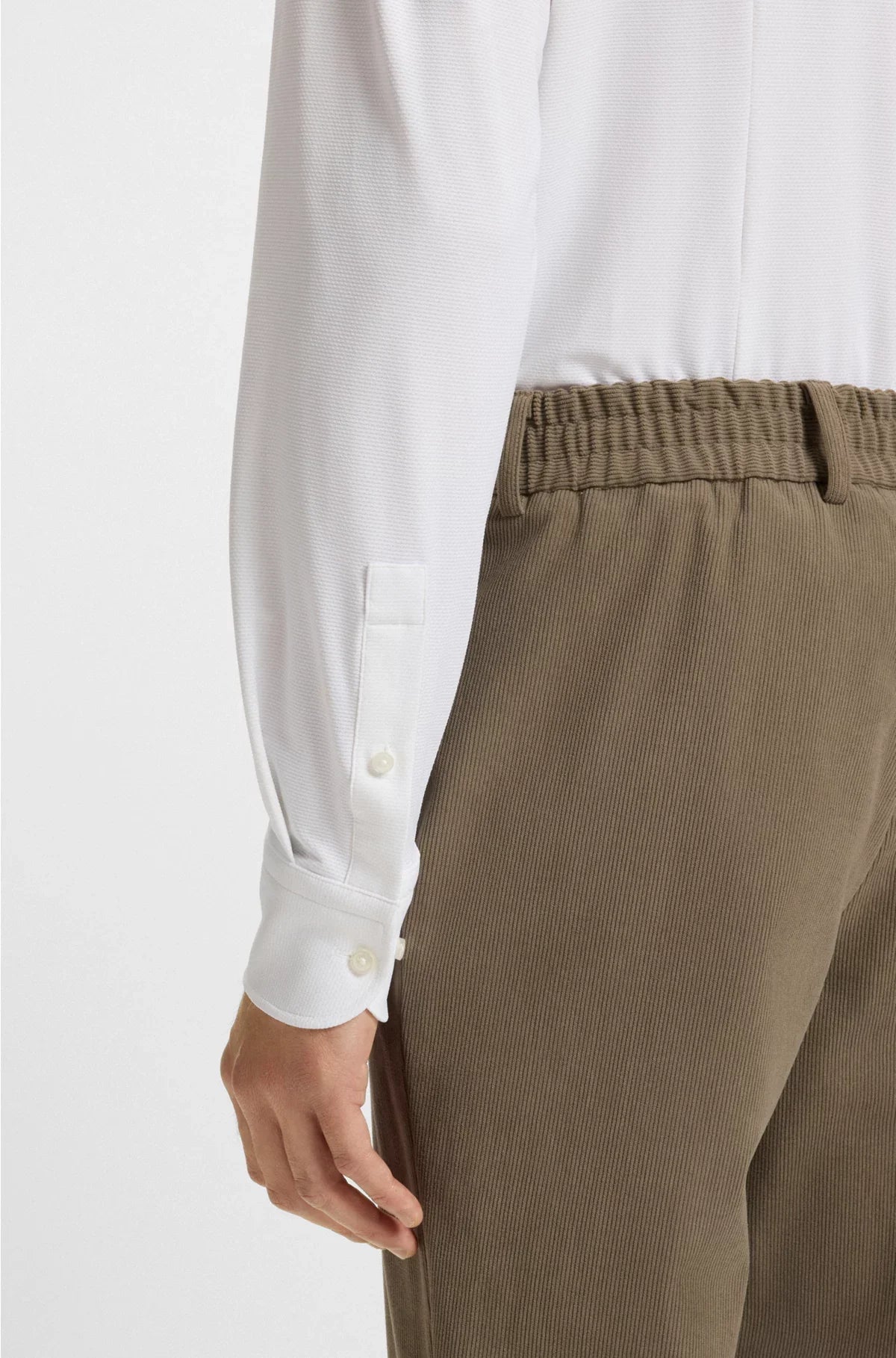 CAMICIA SLIM FIT IN JERSEY STRUTTURATO ELASTICIZZATO PERFORMANCE