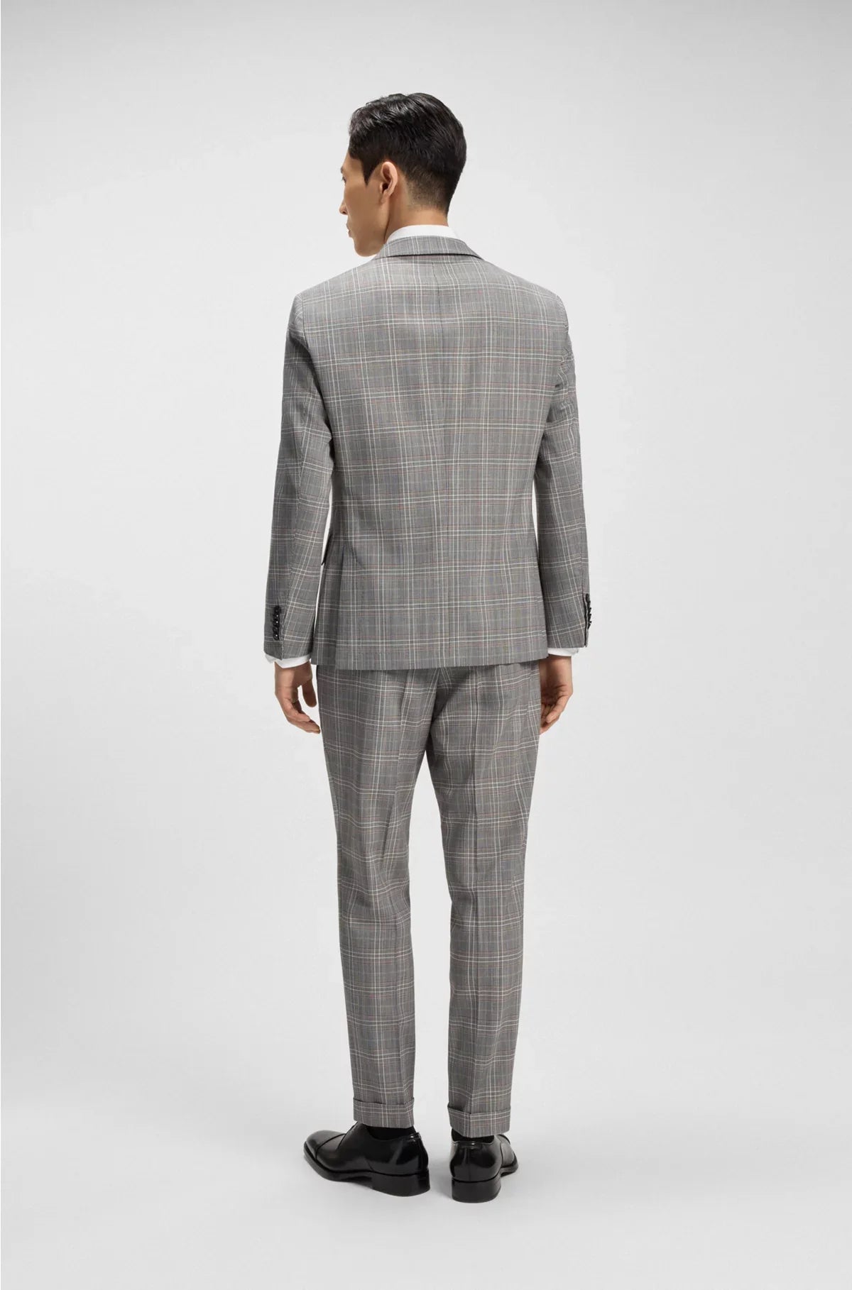 GIACCA SLIM FIT IN LANA VERGINE E SETA A QUADRI