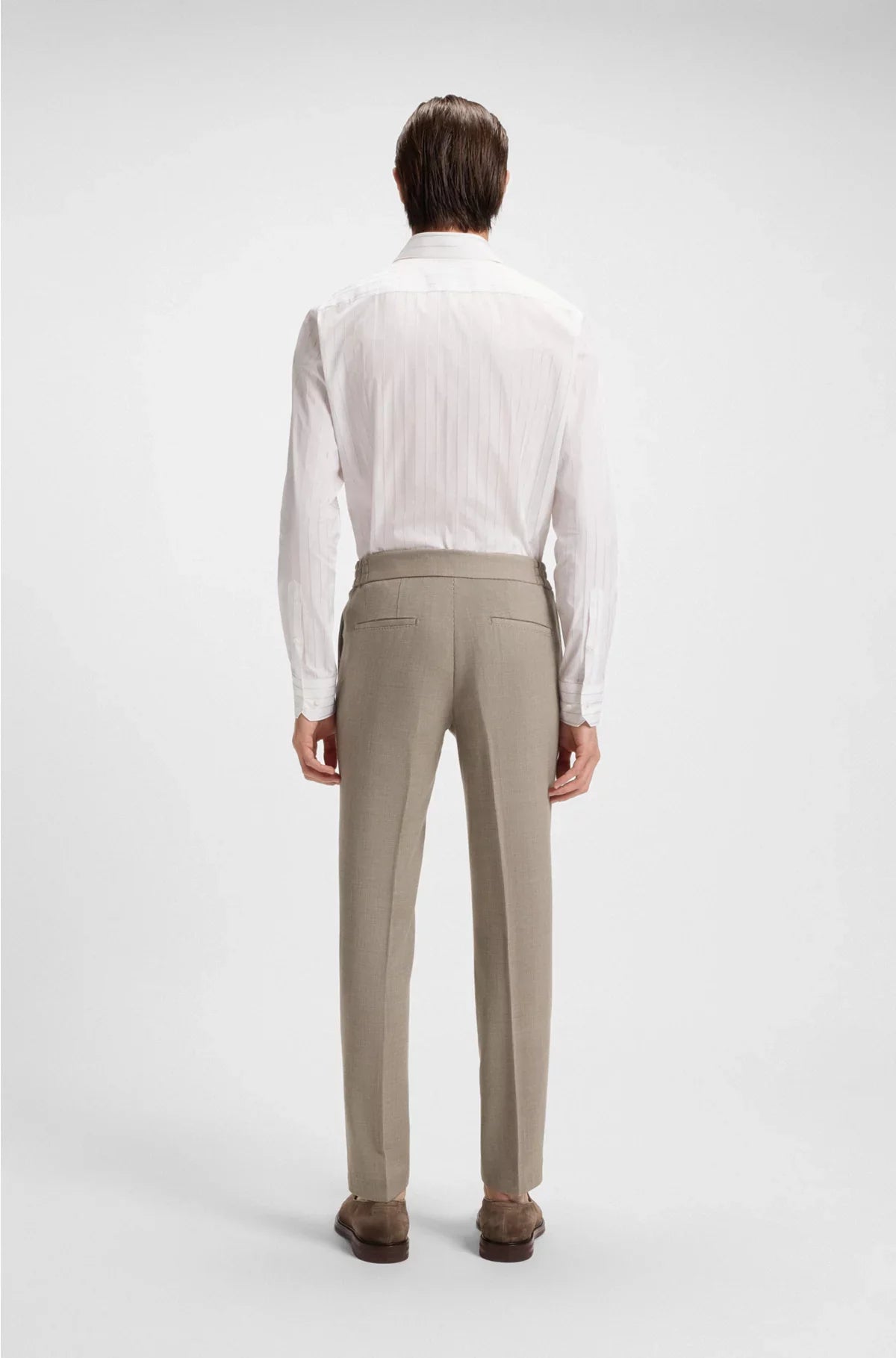 SLIM-FIT TROUSERS INMICRO-PATTERNED WOOL AND SILK