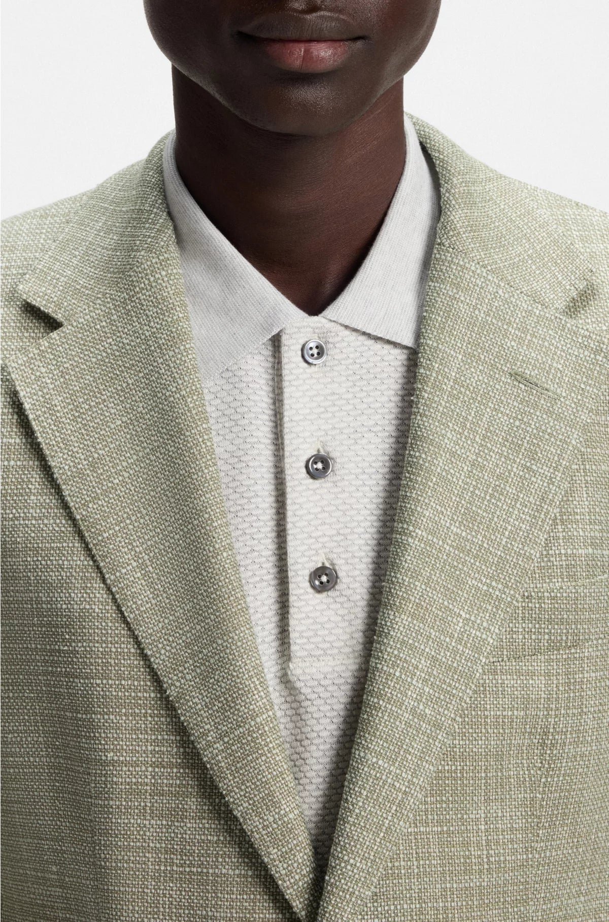 REGULAR-FIT BLAZER WITH MICRO PATTERN