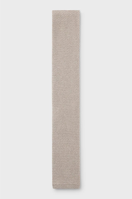SILK TIE WITH PIQUE KNIT