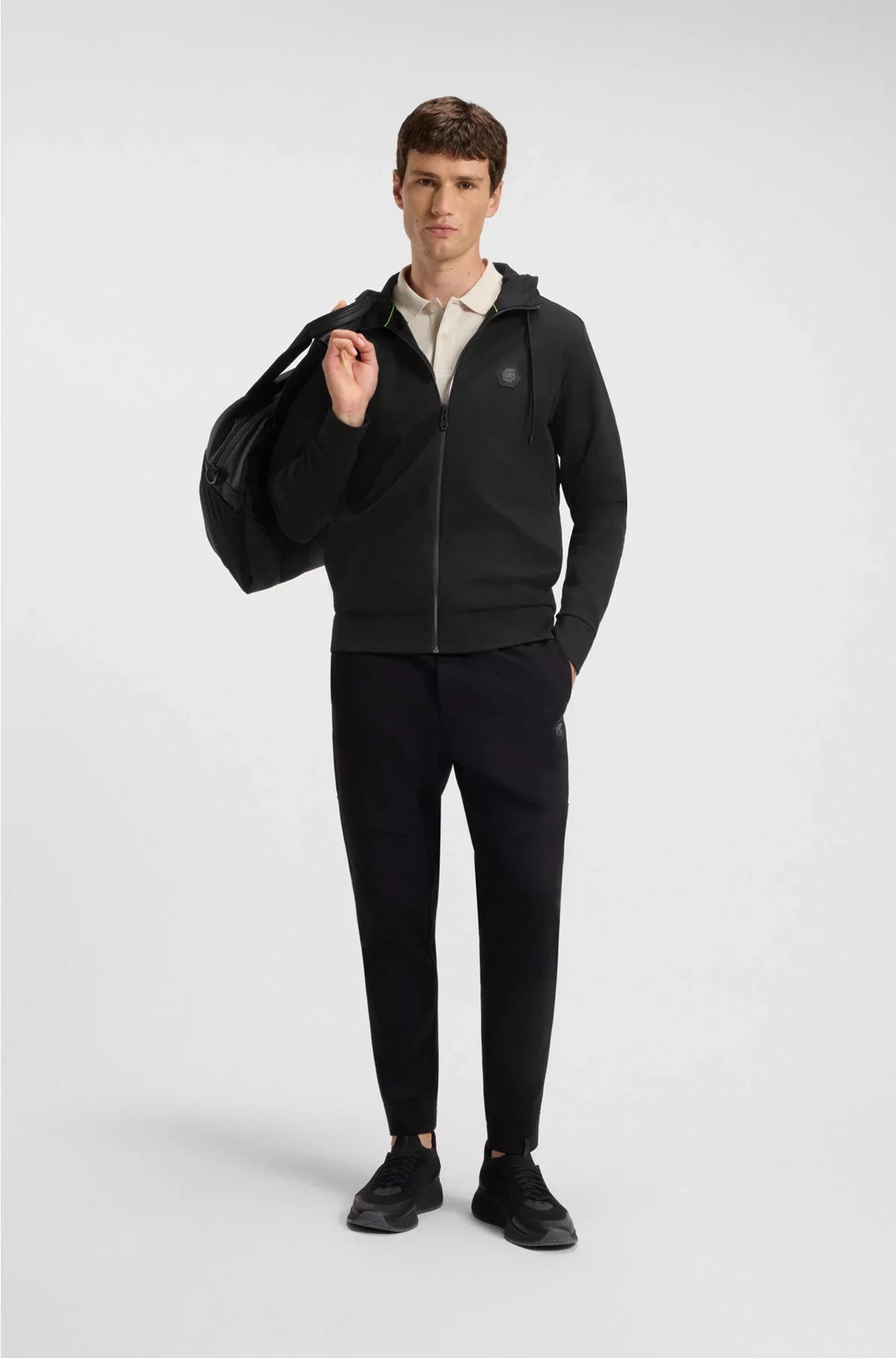 RELAXED-FIT COTTON-BLEND HOODIE WITH DOUBLE B MONOGRAM