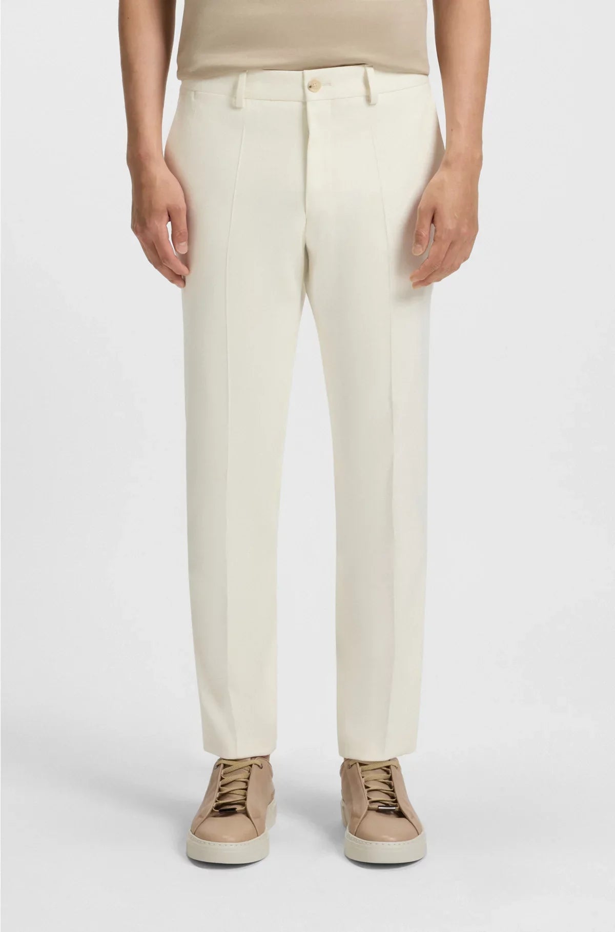 SLIM-FIT TROUSERS IN STRETCH DOUBLE-FACED FABRIC