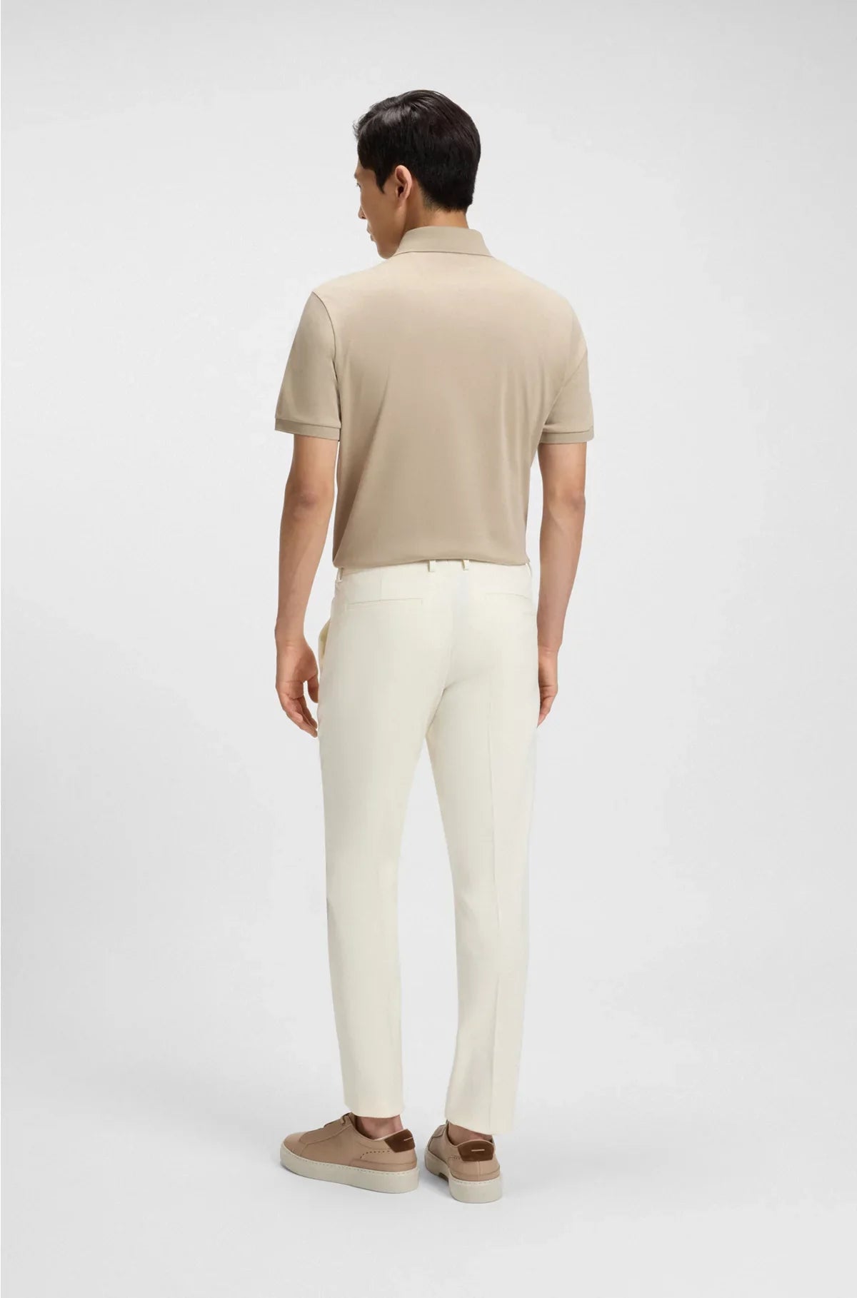 SLIM-FIT TROUSERS IN STRETCH DOUBLE-FACED FABRIC
