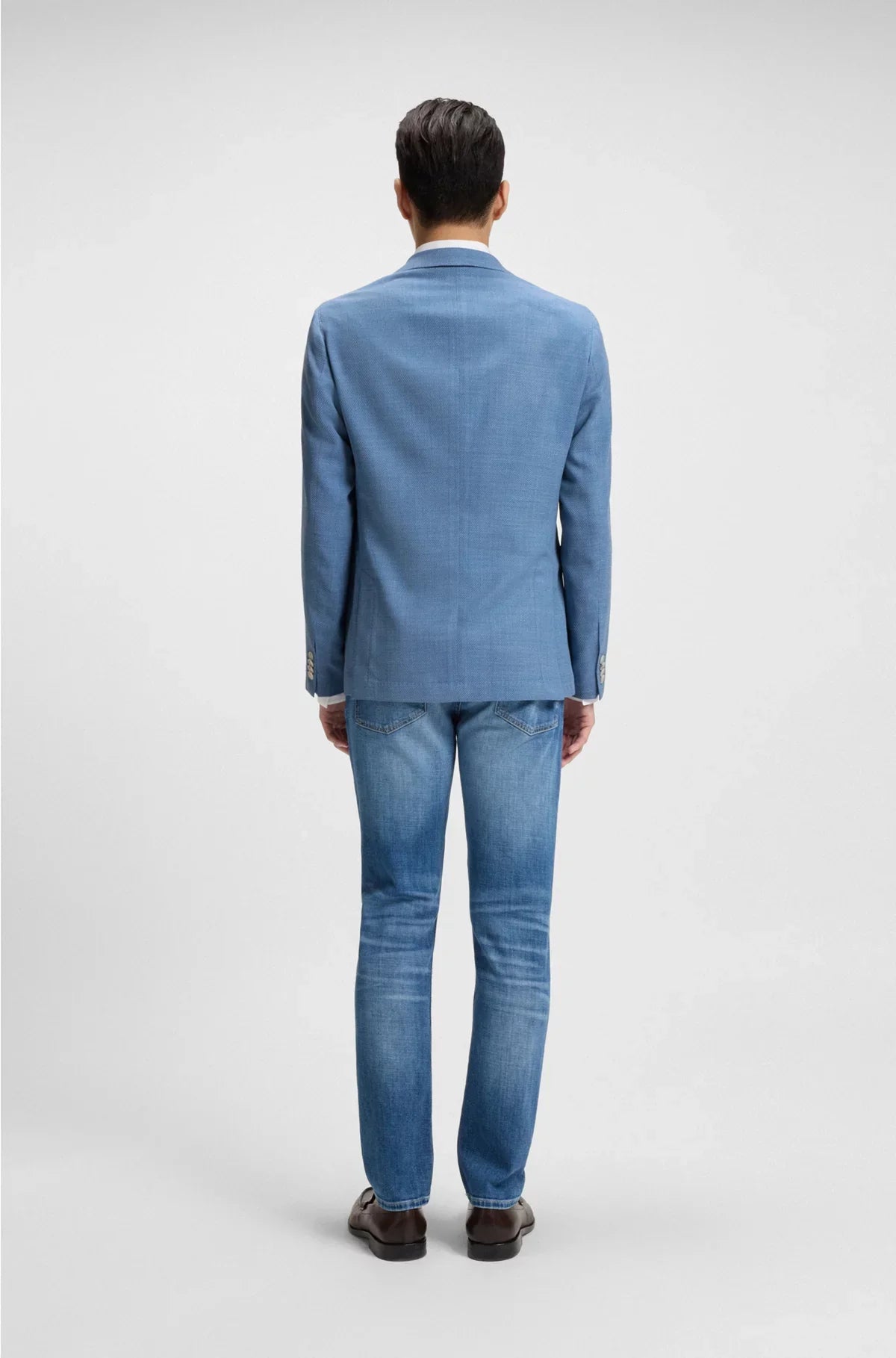 SLIM-FIT BLAZER INMICRO-PATTERNED COMFORT-STRETCH CLOTH