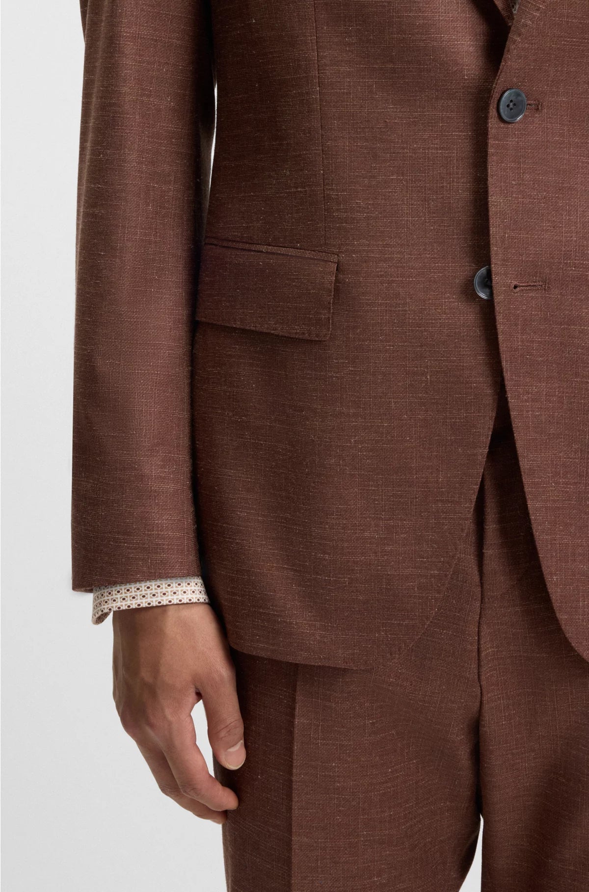 SLIM-FIT BLAZER IN PATTERNED STRETCH FABRIC