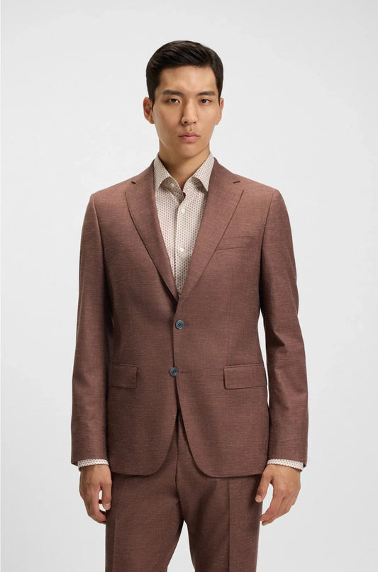 BLAZER SLIM-FIT IN TESSUTO ELASTICIZZATO FANTASIA