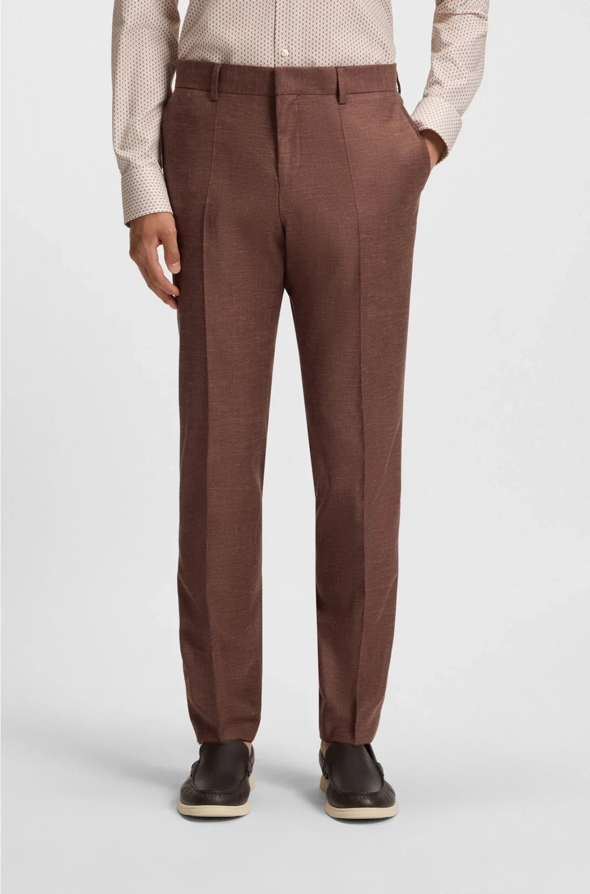 PANTALONI SLIM FIT IN TESSUTO ELASTICIZZATO FANTASIA