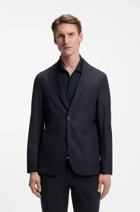 SLIM-FIT JACKET IN MACHINE-WASHABLE STRETCH FABRIC