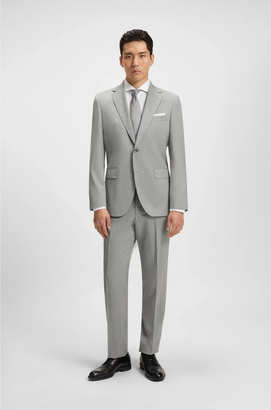 REGULAR-FIT SUIT IN PINSTRIPED VIRGIN WOOL