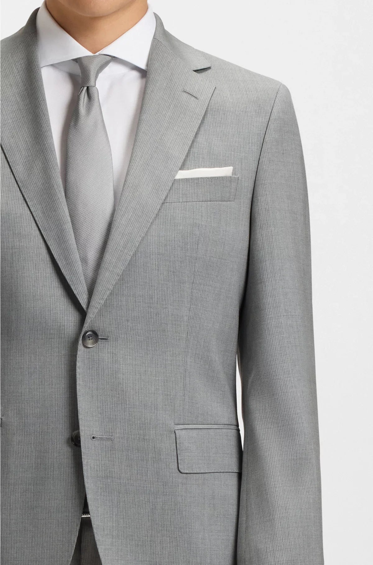 REGULAR-FIT SUIT IN PINSTRIPED VIRGIN WOOL
