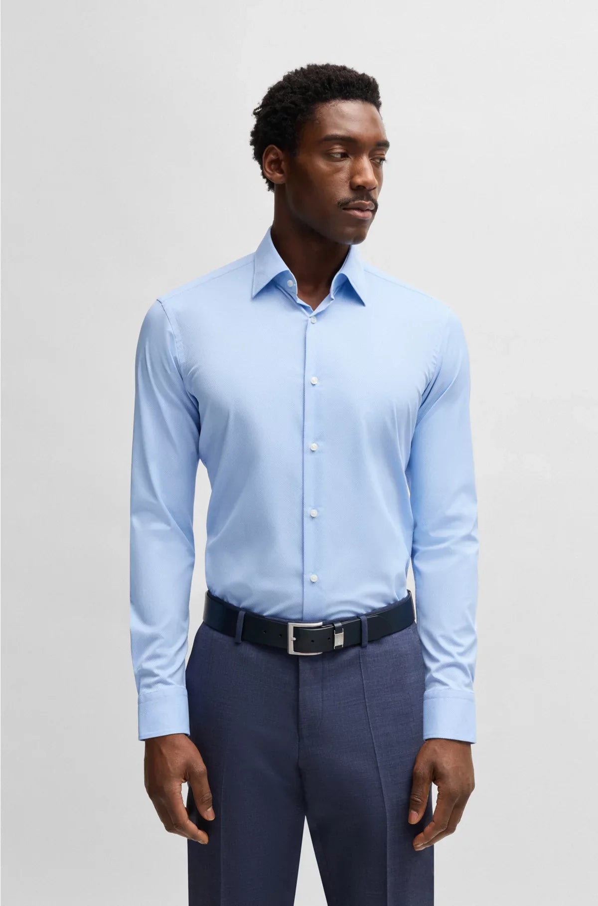 CAMICIA REGULAR FIT IN TESSUTO ELASTICIZZATO TESTURIZZATO
