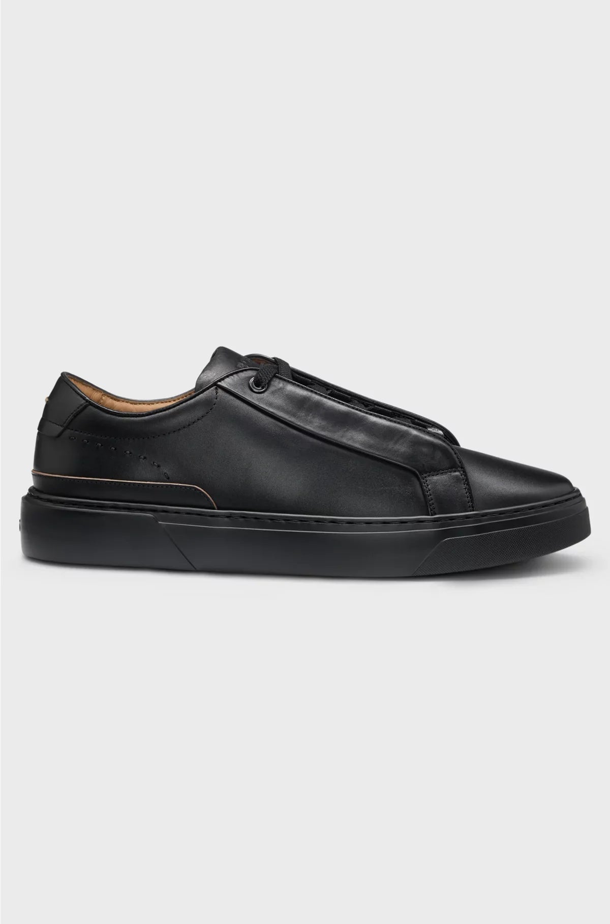 GARY LEATHER TRAINERS WITH HIDDEN LACES