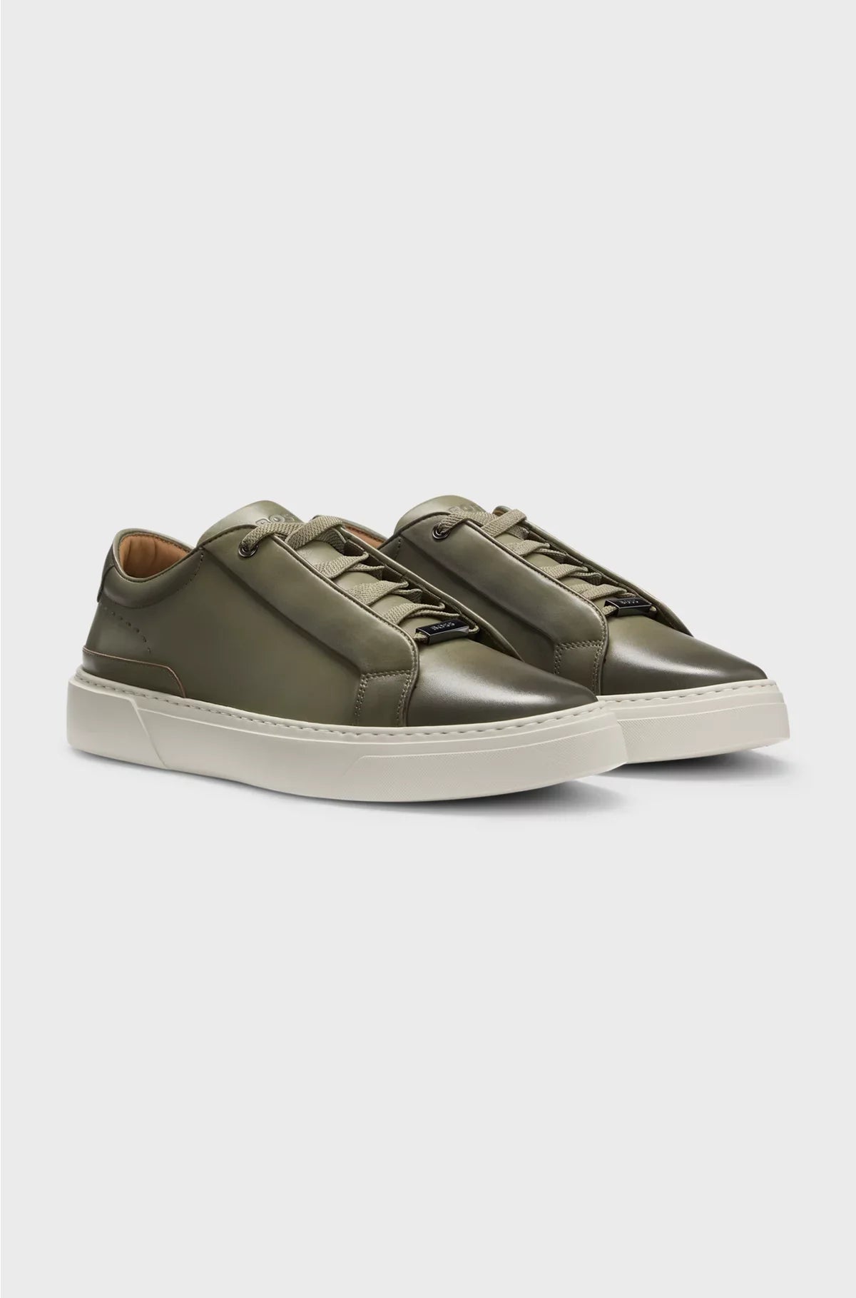 GARY LEATHER TRAINERS WITH HIDDEN LACES