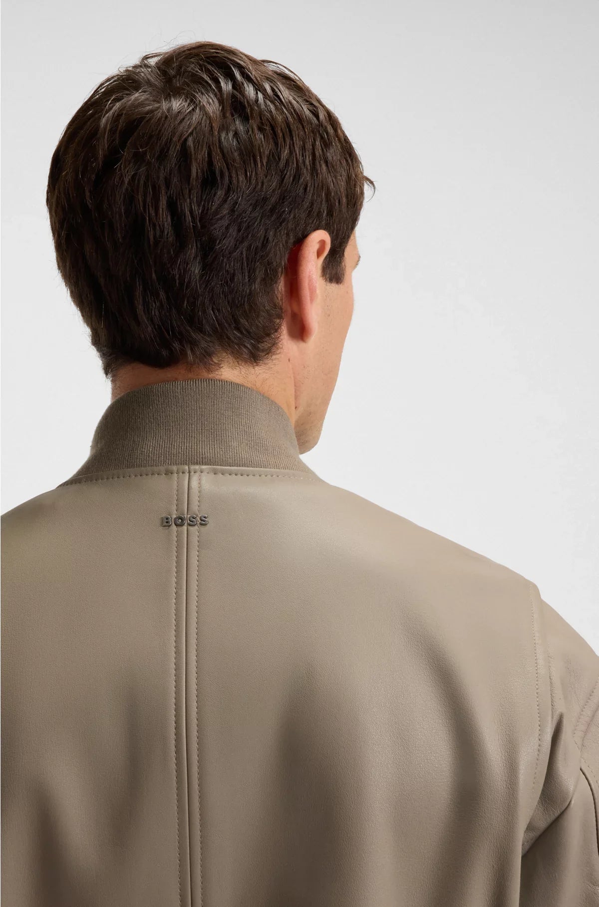 REGULAR-FIT JACKET IN TEXTURED LEATHER