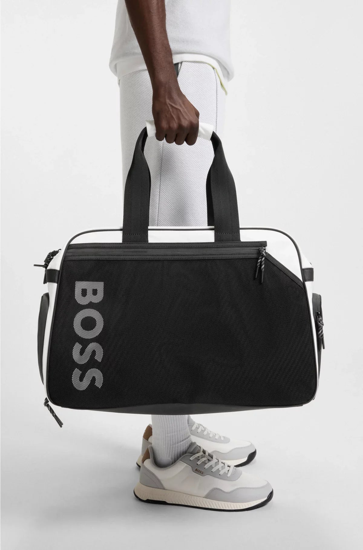 BORSONE COLOUR-BLOCK CON LOGO RIFLETTENTE