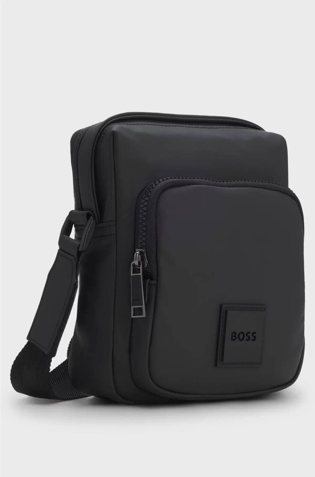 COATED FABRIC REPORTER BAG WITH LOGO PATCH
