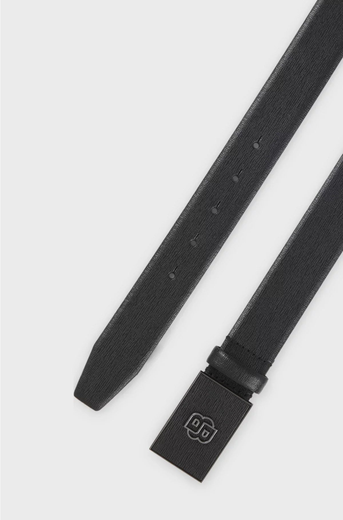ITALIAN-LEATHER BELT WITH DOUBLE B MONOGRAM BUCKLE