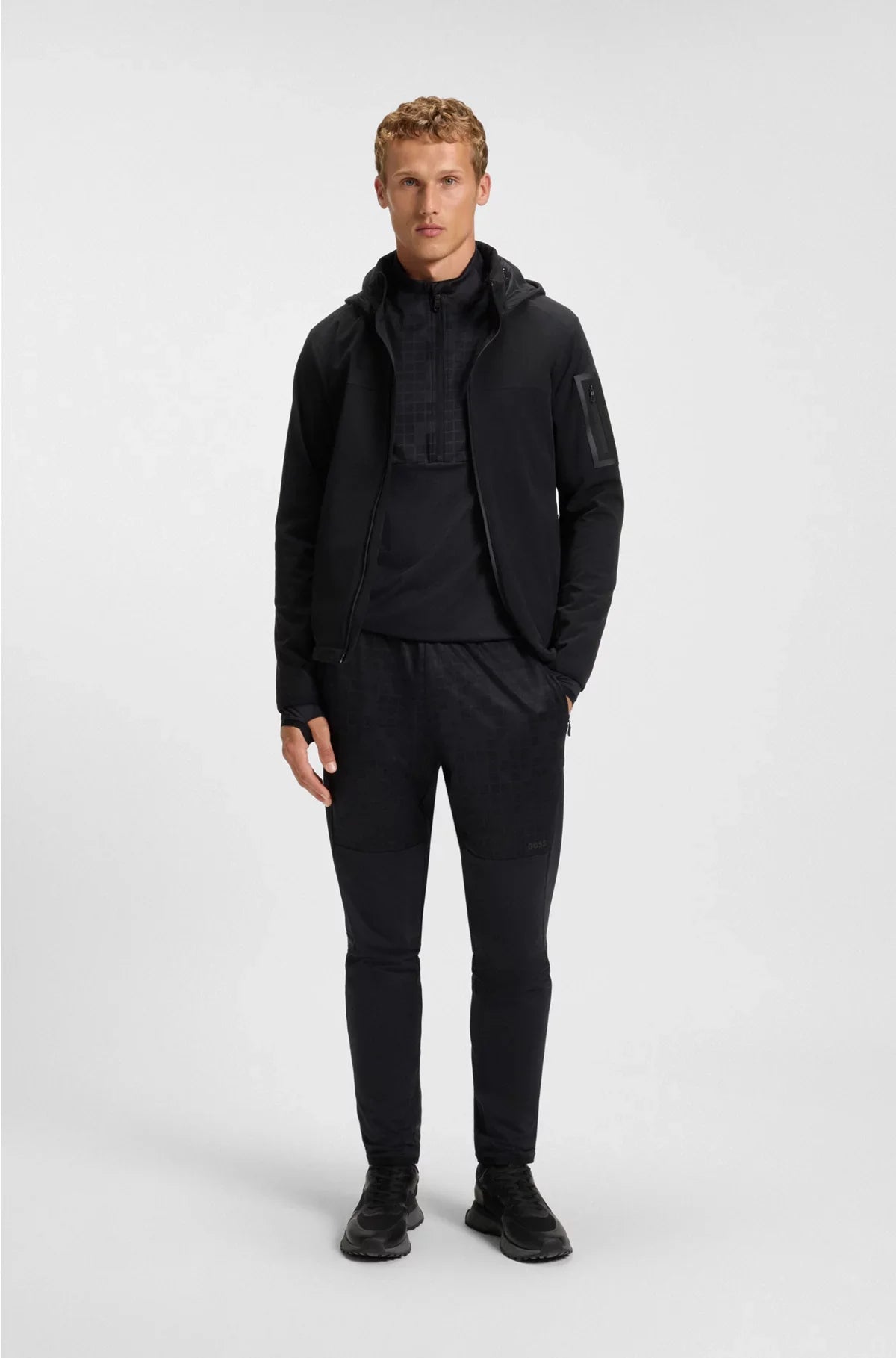 ACTIVE HALF-ZIP SWEATSHIRT IN PRINTED QUICK-DRY FABRIC