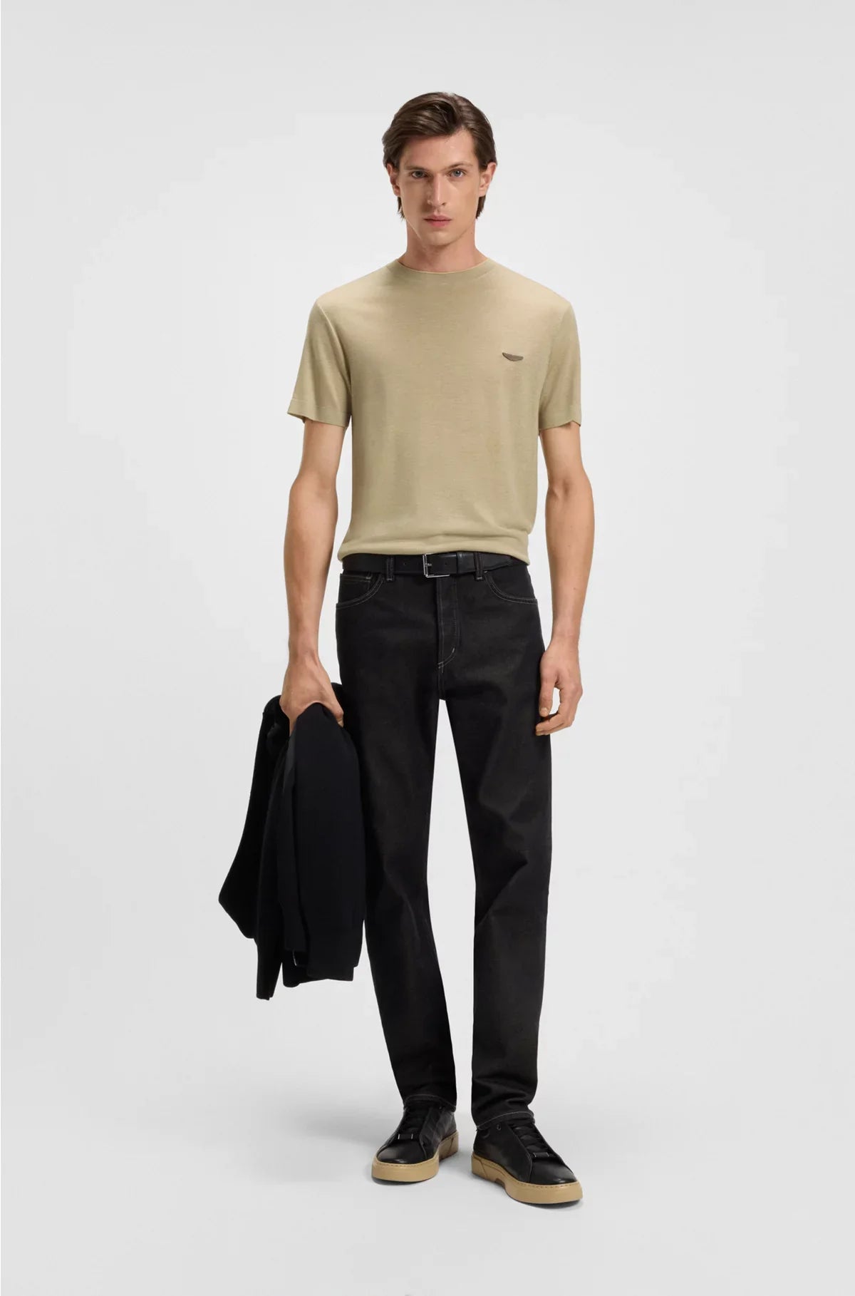 T-SHIRT CON LOGO IN NABUK
