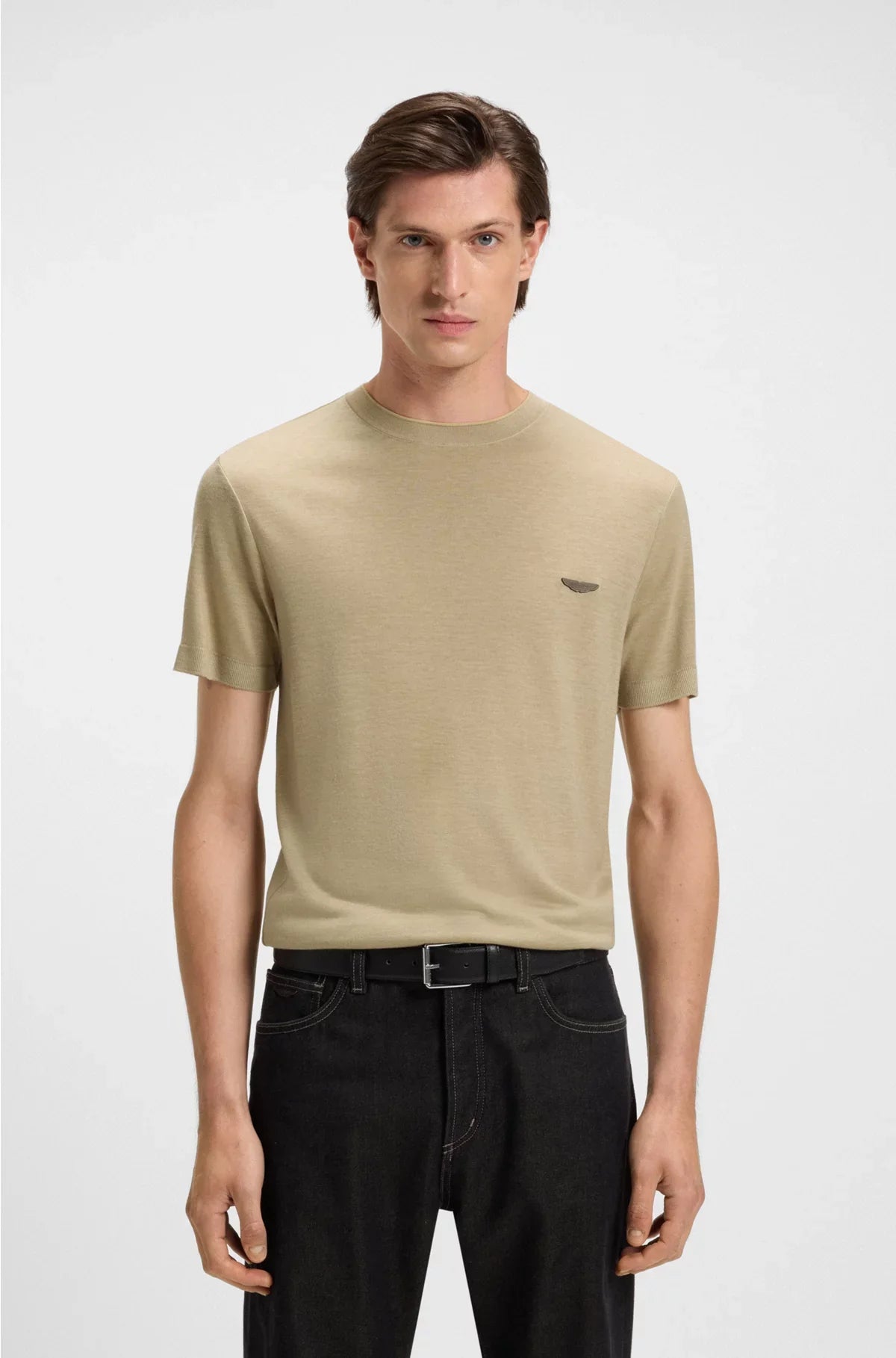T-SHIRT CON LOGO IN NABUK