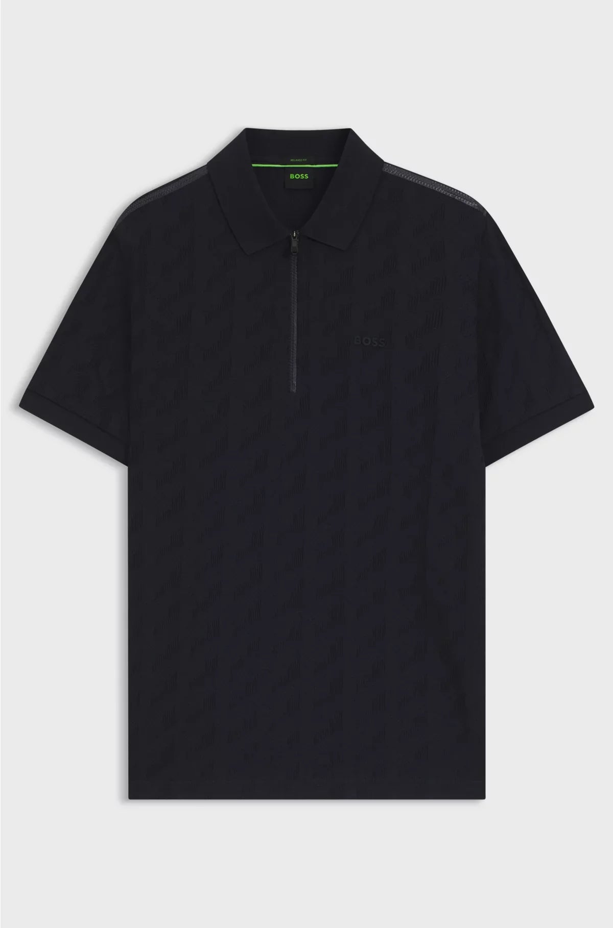 Polo in cotone mercerizzato con motivo jacquard