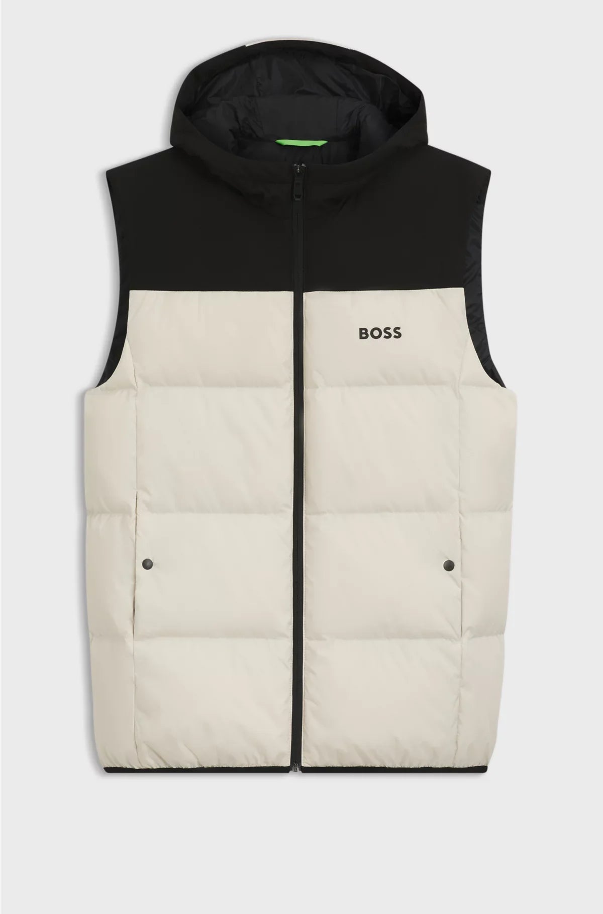 WATER-REPELLENT HOODED GILET WITH DOWN FILLING