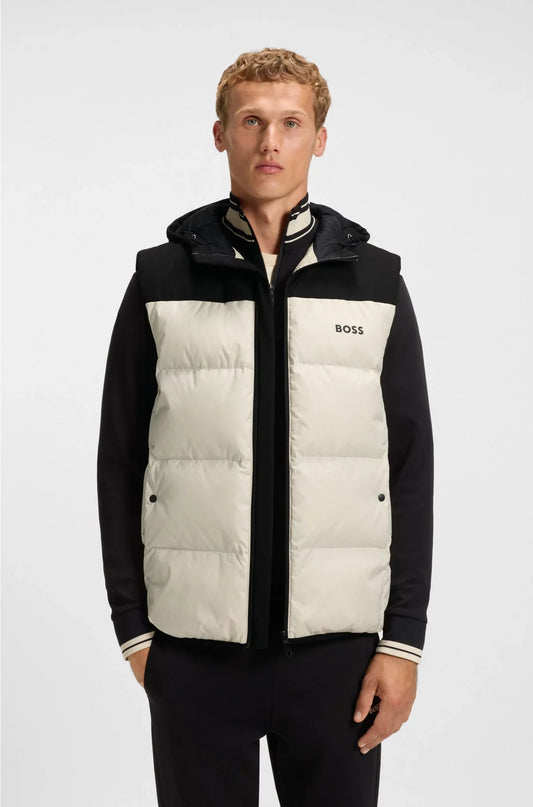 GILET IMBOTTITO CON CAPPUCCIO IDROREPELLENTE