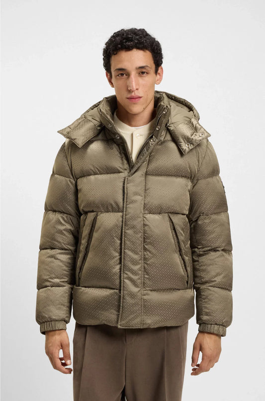 WATER-REPELLENT JACKET WITH MONOGRAM JACQUARD
