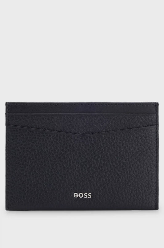 PORTATESSERE IN PELLE GRANA CON LOGO LETTERING