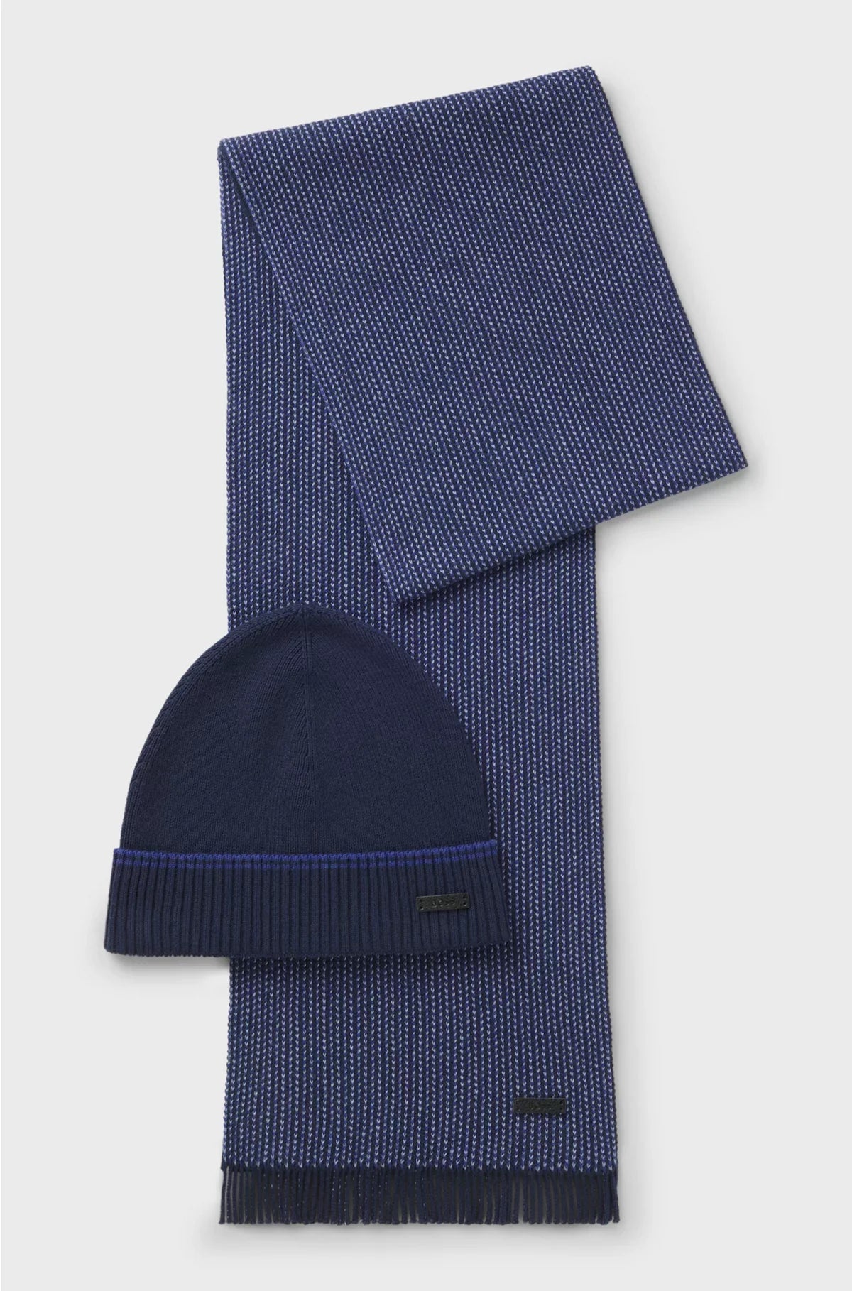 SET REGALO SCIARPA E BERRETTO IN MAGLIA DI LANA E COTONE